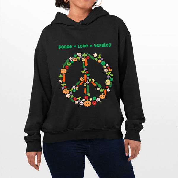 Picture of Peace, Love and veggies Female Hoodie