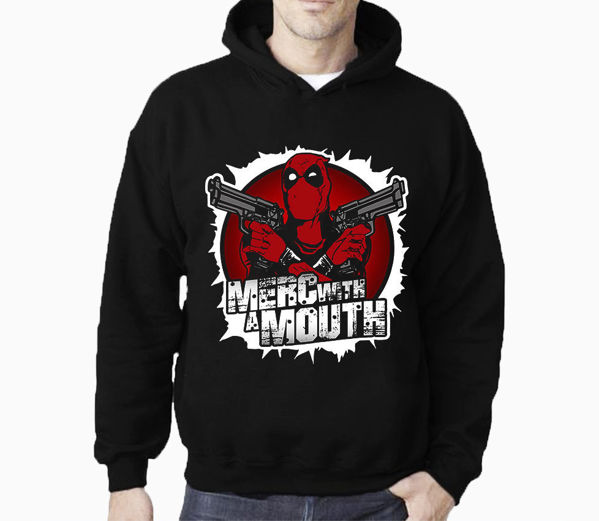 Picture of deadpool guns  male Hoodie