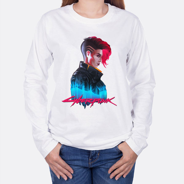 Picture of cyberpunk girl T-Shirt -female long sleeves