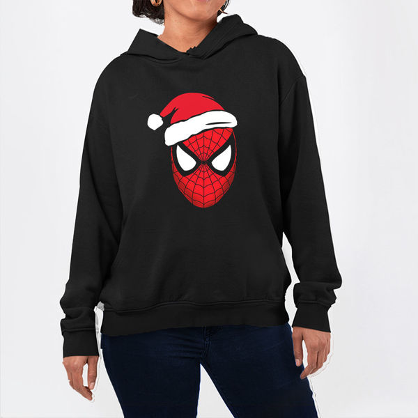 Picture of the christmas spider man - female hoody