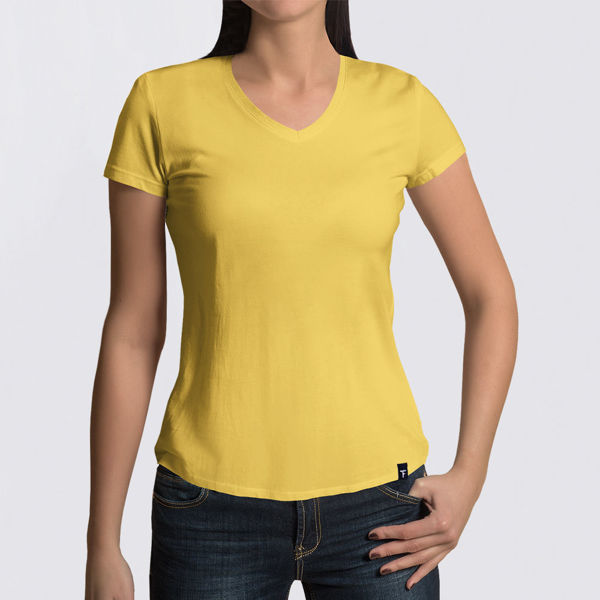 Picture of yellow FEMALE V T-SHIRT