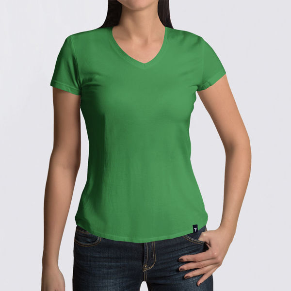 Picture of green FEMALE V T-SHIRT