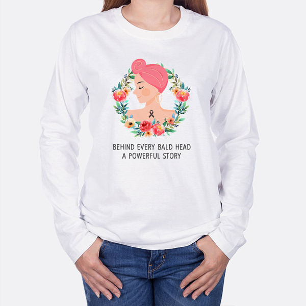 Picture of BALD POWERFUL FEMALE LONG SLEEVES T-SHIRT