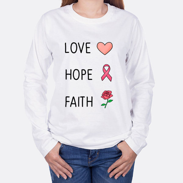 Picture of HOPE LOVE FAITH FEMALE LONG SLEEVES T-SHIRT